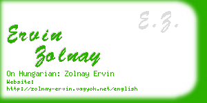 ervin zolnay business card